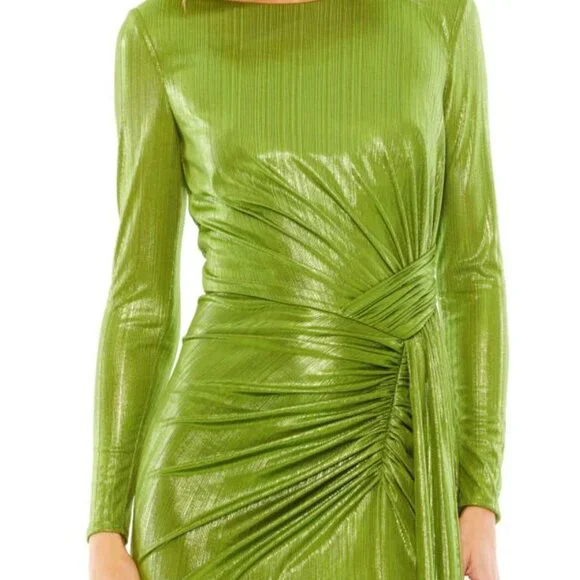 Mac Duggal 27165 Drape Bodice Long Sleeve Dress Size 8,14 - Picture 2 of 3